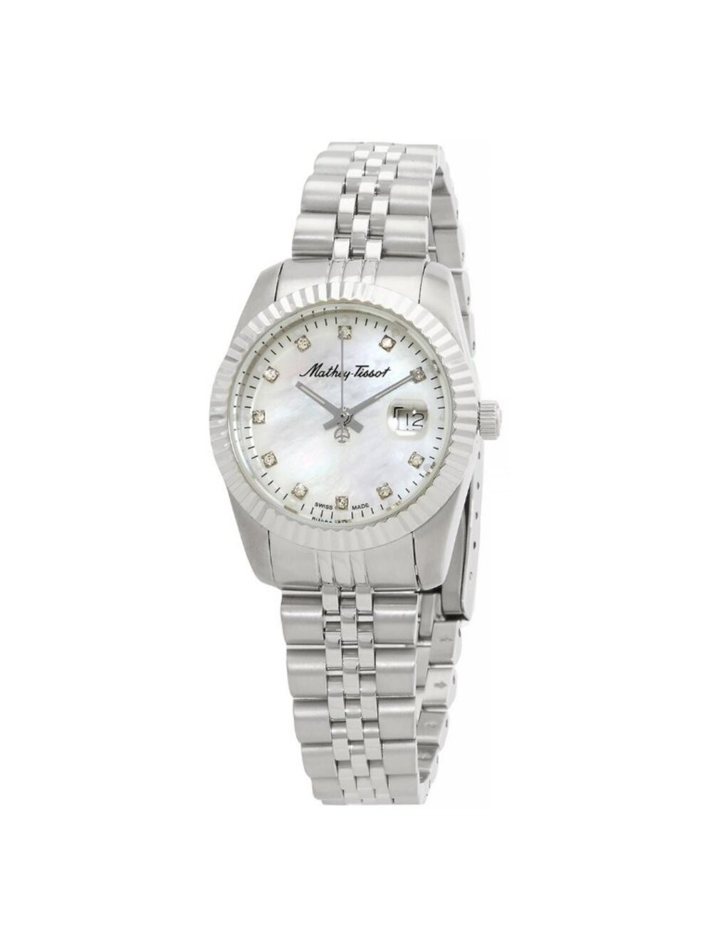 NWT Mathey-Tissot Mathy III MOP Quartz White Dial Ladies Watch